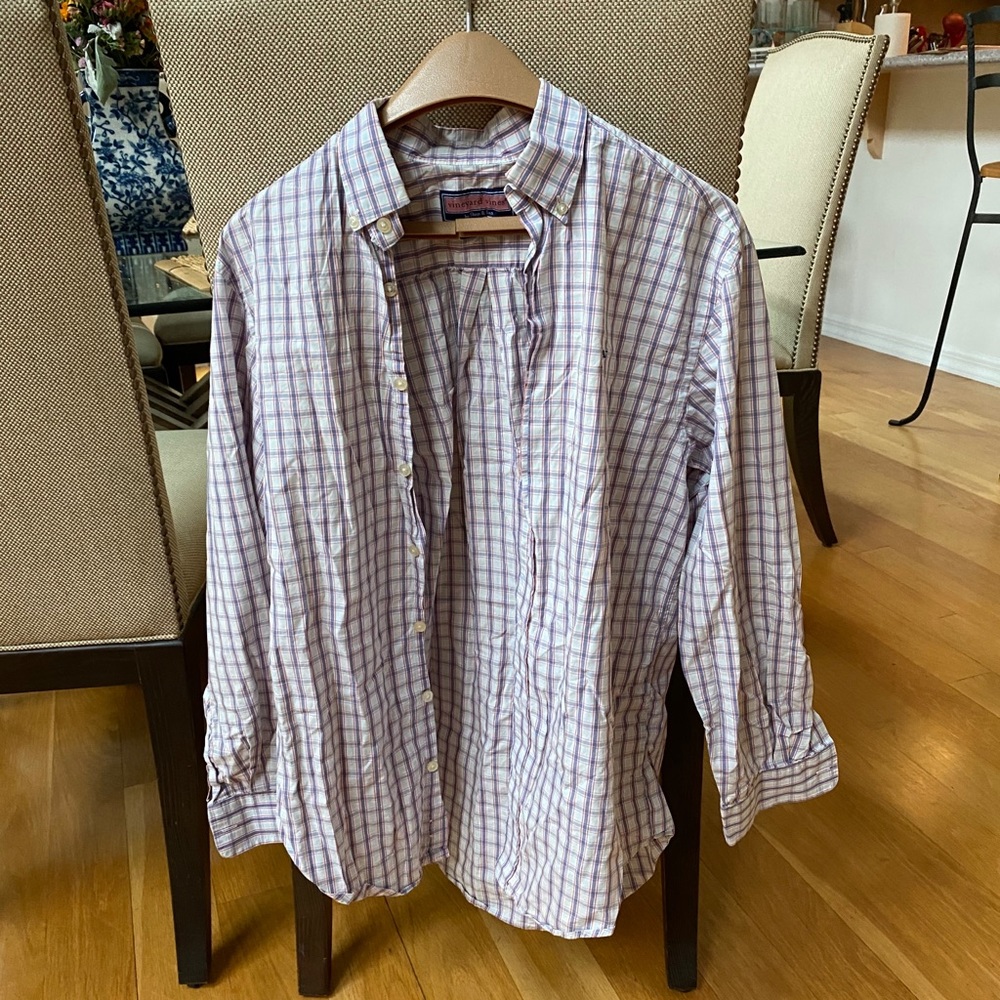 Vineyard Vines Pink and Blue Checkered Button Down